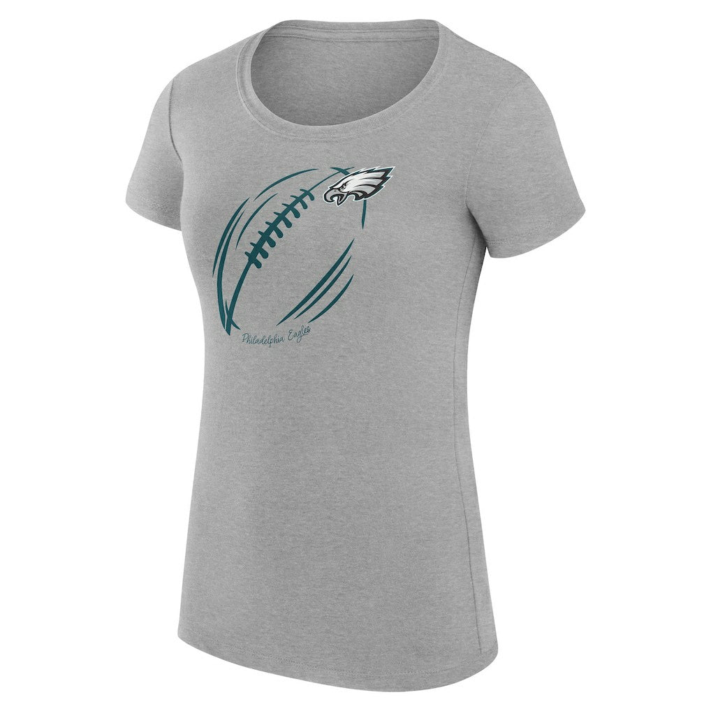 Philadelphia Eagles G-III 4Her by Carl Banks Women's Super-Slim Fit Lightweight Subtle Football T-Shirt - Heather Gray cheap