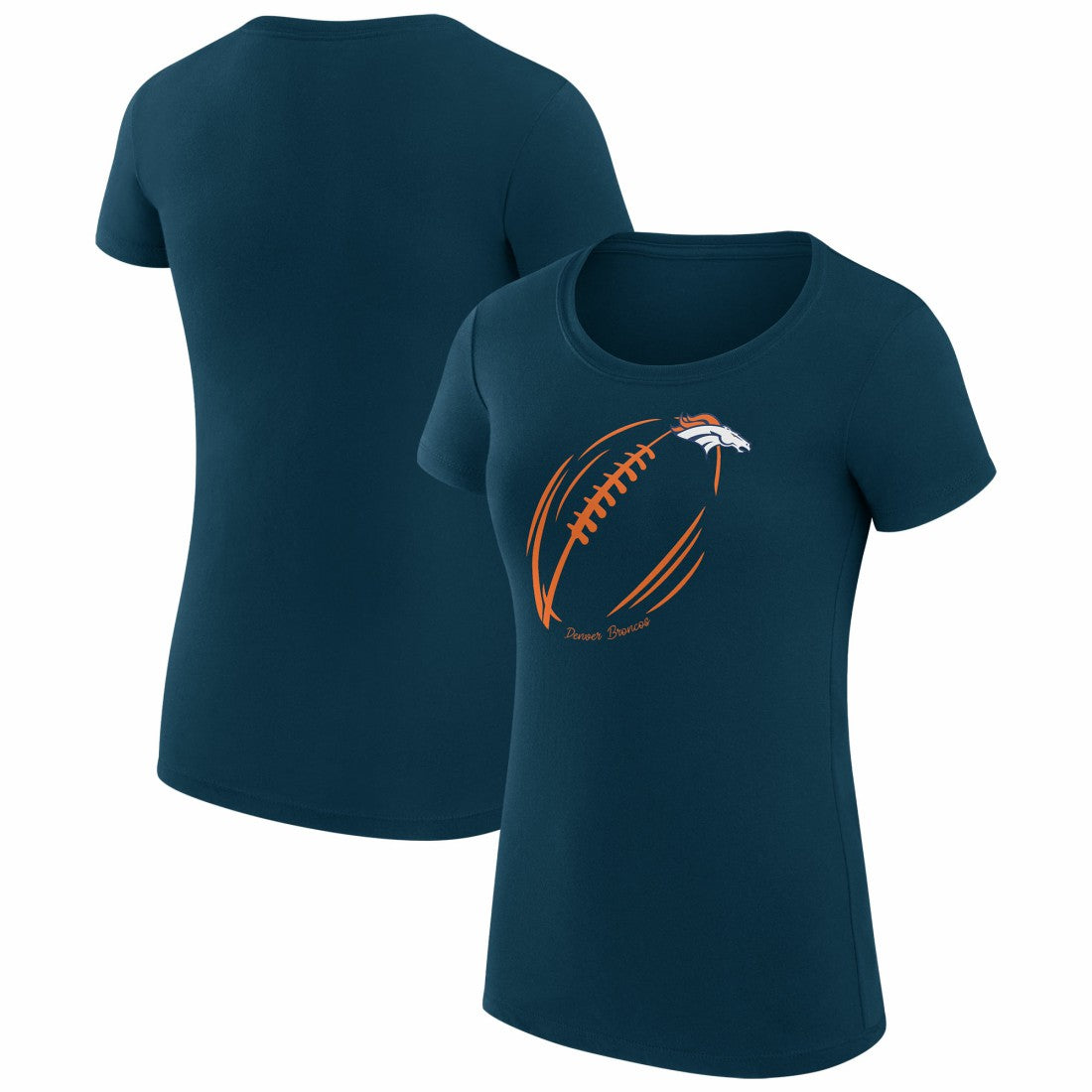 Denver Broncos G-III 4Her by Carl Banks Women's Super-Slim Fit Lightweight Subtle Football T-Shirt - Navy outlet