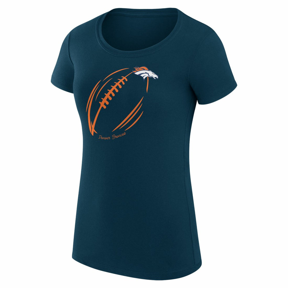 Denver Broncos G-III 4Her by Carl Banks Women's Super-Slim Fit Lightweight Subtle Football T-Shirt - Navy outlet