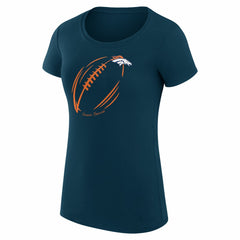 Denver Broncos G-III 4Her by Carl Banks Women's Super-Slim Fit Lightweight Subtle Football T-Shirt - Navy outlet