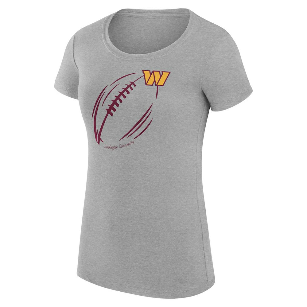 Washington Commanders G-III 4Her by Carl Banks Women's Super-Slim Fit Lightweight Subtle Football T-Shirt - Heather Gray cheap