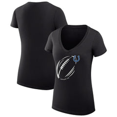 Indianapolis Colts G-III 4Her by Carl Banks Women's Super-Slim Fit Lightweight Subtle Football V-Neck T-Shirt - Black outlet