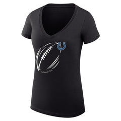 Indianapolis Colts G-III 4Her by Carl Banks Women's Super-Slim Fit Lightweight Subtle Football V-Neck T-Shirt - Black outlet