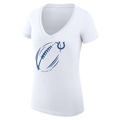 Indianapolis Colts G-III 4Her by Carl Banks Women's Super-Slim Fit Lightweight Subtle Football V-Neck T-Shirt - White on sale