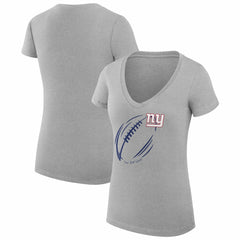 New York Giants G-III 4Her by Carl Banks Women's Super-Slim Fit Lightweight Subtle Football V-Neck T-Shirt - Heather Gray cheap