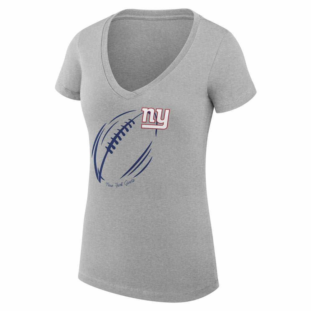 New York Giants G-III 4Her by Carl Banks Women's Super-Slim Fit Lightweight Subtle Football V-Neck T-Shirt - Heather Gray cheap