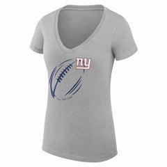 New York Giants G-III 4Her by Carl Banks Women's Super-Slim Fit Lightweight Subtle Football V-Neck T-Shirt - Heather Gray cheap