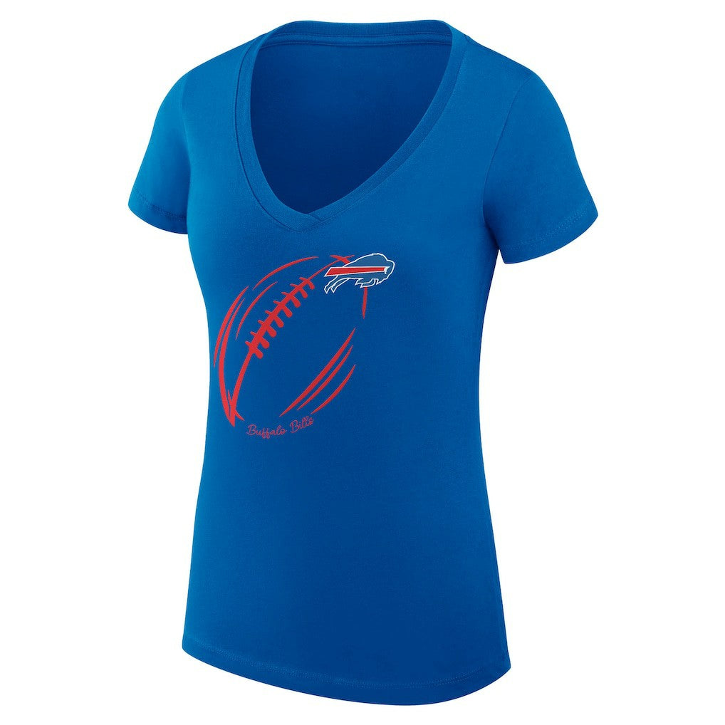 Buffalo Bills G-III 4Her by Carl Banks Women's Super-Slim Fit Lightweight Subtle Football V-Neck T-Shirt - Royal discount