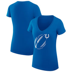 Indianapolis Colts G-III 4Her by Carl Banks Women's Super-Slim Fit Lightweight Subtle Football V-Neck T-Shirt - Royal outlet