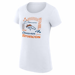 Denver Broncos G-III 4Her by Carl Banks Women's Super-Slim Fit Lightweight Collage Team T-Shirt - White online