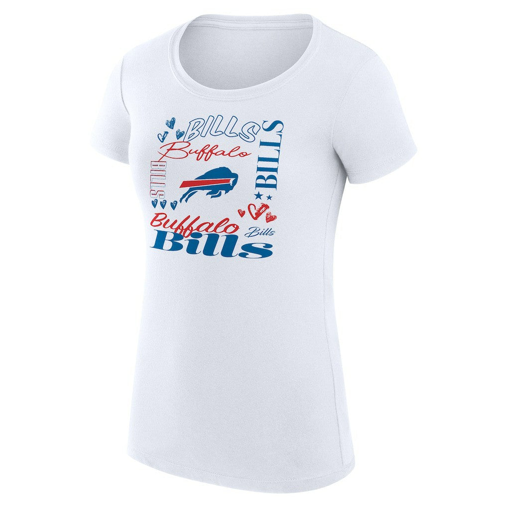 Buffalo Bills G-III 4Her by Carl Banks Women's Super-Slim Fit Lightweight Collage Team T-Shirt - White sale