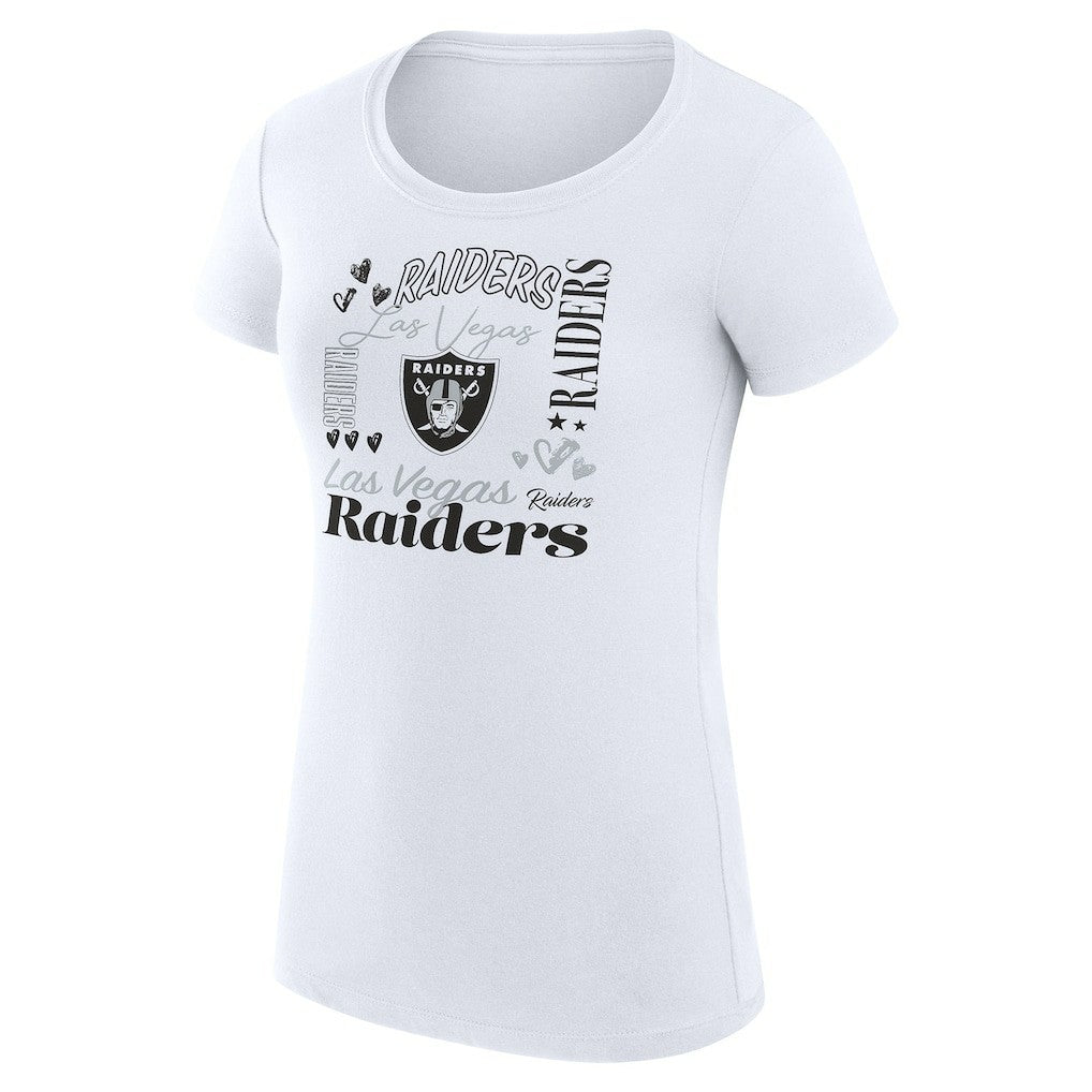 Las Vegas Raiders G-III 4Her by Carl Banks Women's Super-Slim Fit Lightweight Collage Team T-Shirt - White discount
