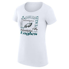 Philadelphia Eagles G-III 4Her by Carl Banks Women's Super-Slim Fit Lightweight Collage Team T-Shirt - White outlet