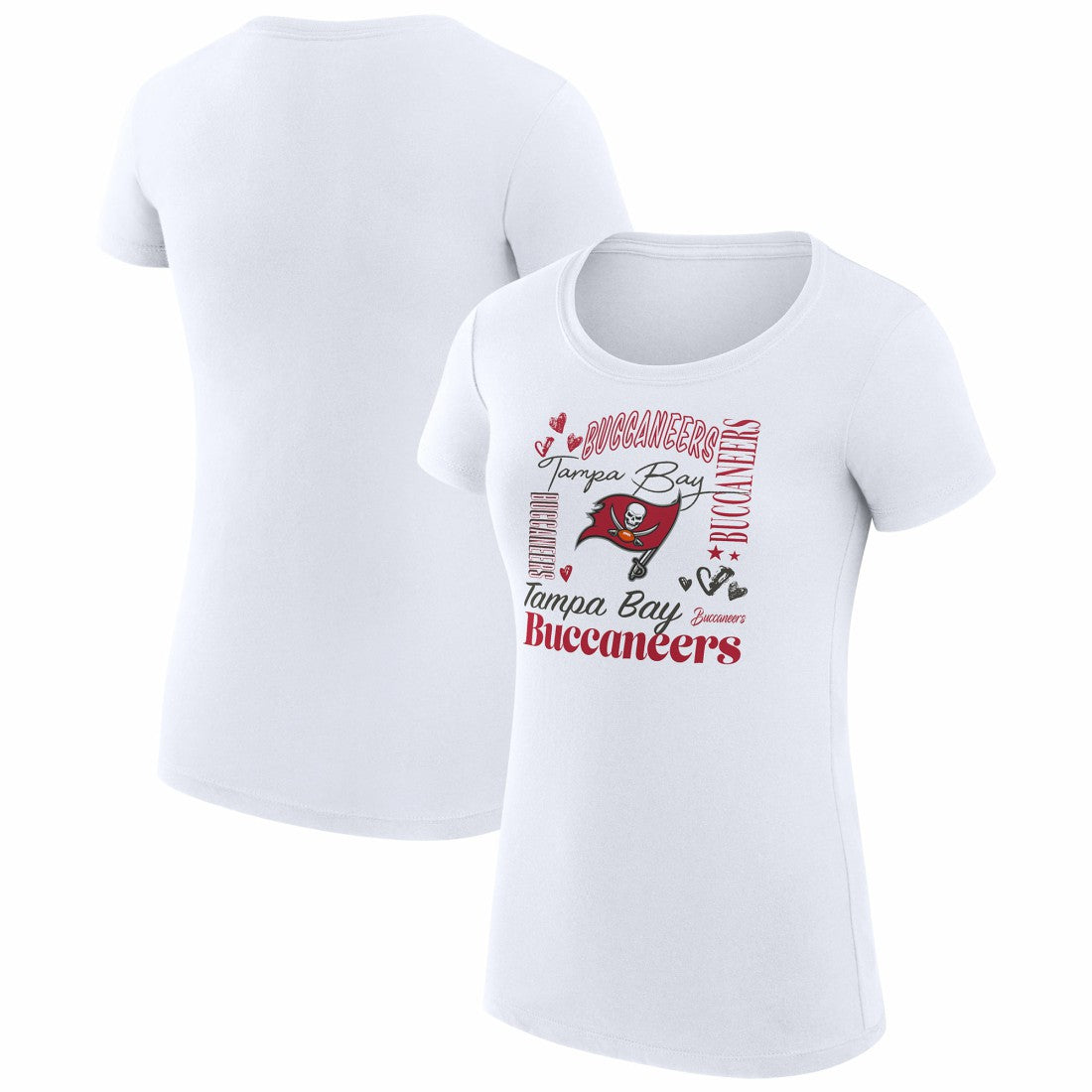 Tampa Bay Buccaneers G-III 4Her by Carl Banks Women's Super-Slim Fit Lightweight Collage Team T-Shirt - White sale