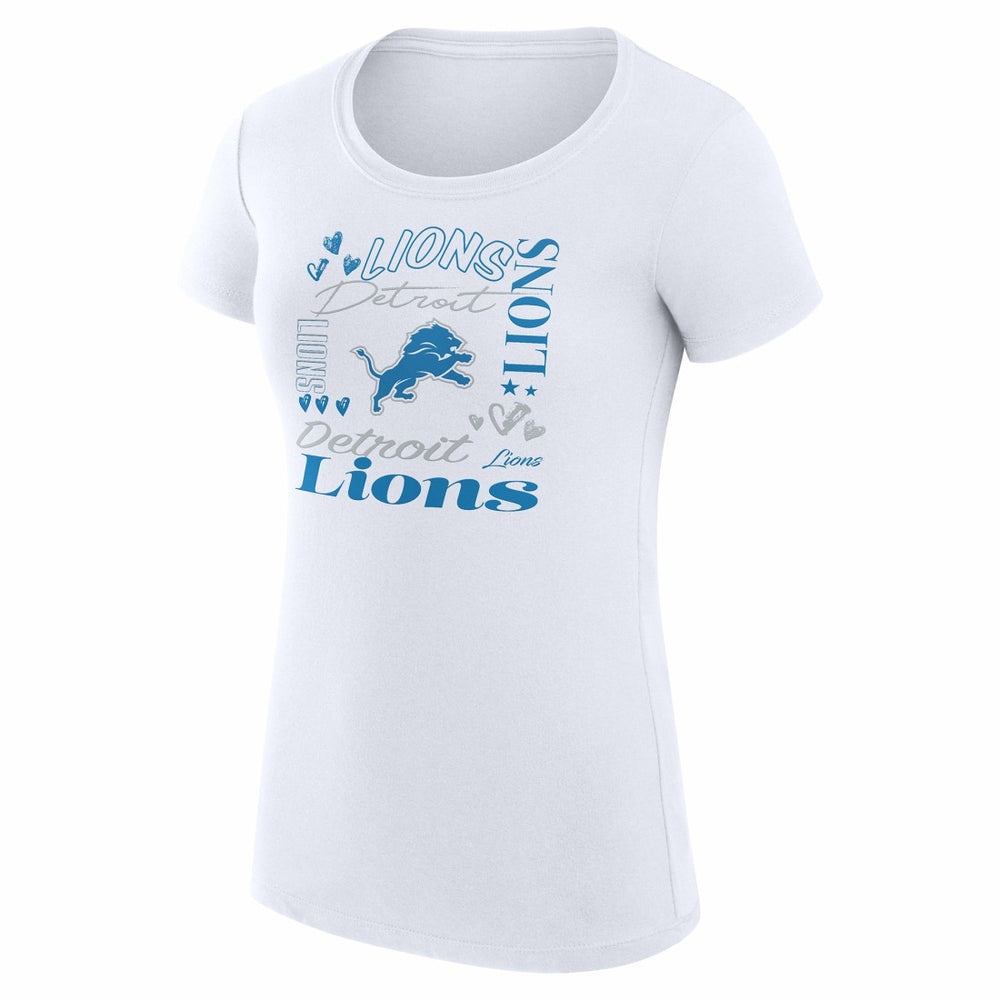Detroit Lions G-III 4Her by Carl Banks Women's Super-Slim Fit Lightweight Collage Team T-Shirt - White online