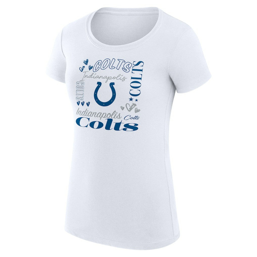 Indianapolis Colts G-III 4Her by Carl Banks Women's Super-Slim Fit Lightweight Collage Team T-Shirt - White sale
