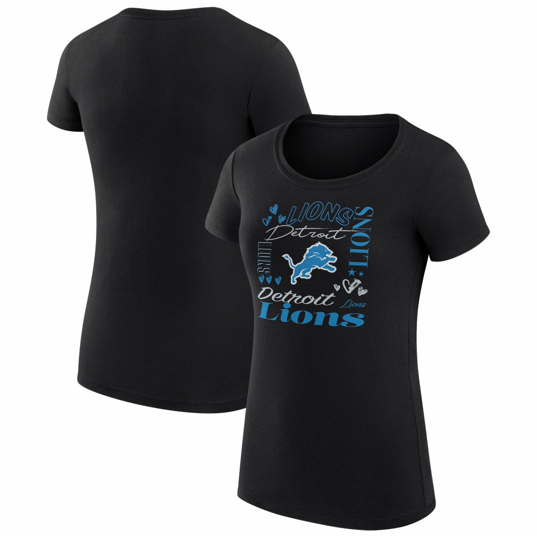 Detroit Lions G-III 4Her by Carl Banks Women's Super-Slim Fit Lightweight Collage Team T-Shirt - Black discount