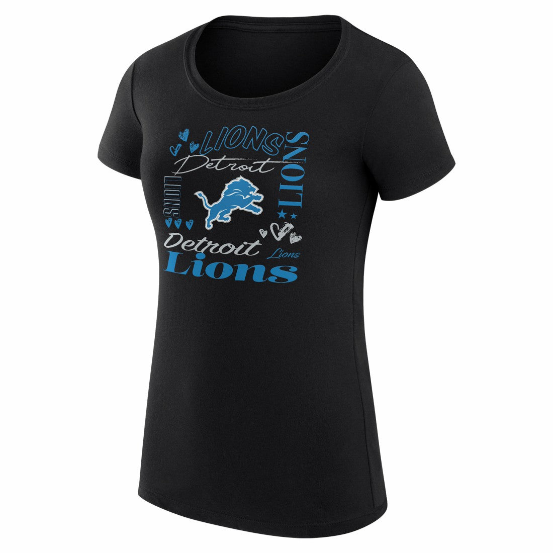 Detroit Lions G-III 4Her by Carl Banks Women's Super-Slim Fit Lightweight Collage Team T-Shirt - Black discount