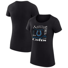 Indianapolis Colts G-III 4Her by Carl Banks Women's Super-Slim Fit Lightweight Collage Team T-Shirt - Black outlet