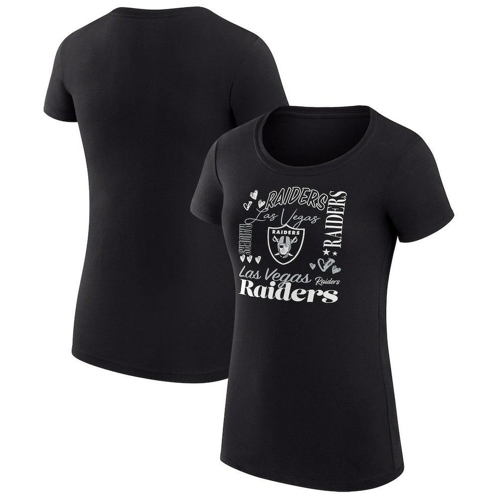 Las Vegas Raiders G-III 4Her by Carl Banks Women's Super-Slim Fit Lightweight Collage Team T-Shirt - Black outlet