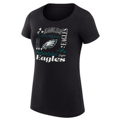 Philadelphia Eagles G-III 4Her by Carl Banks Women's Super-Slim Fit Lightweight Collage Team T-Shirt - Black cheap