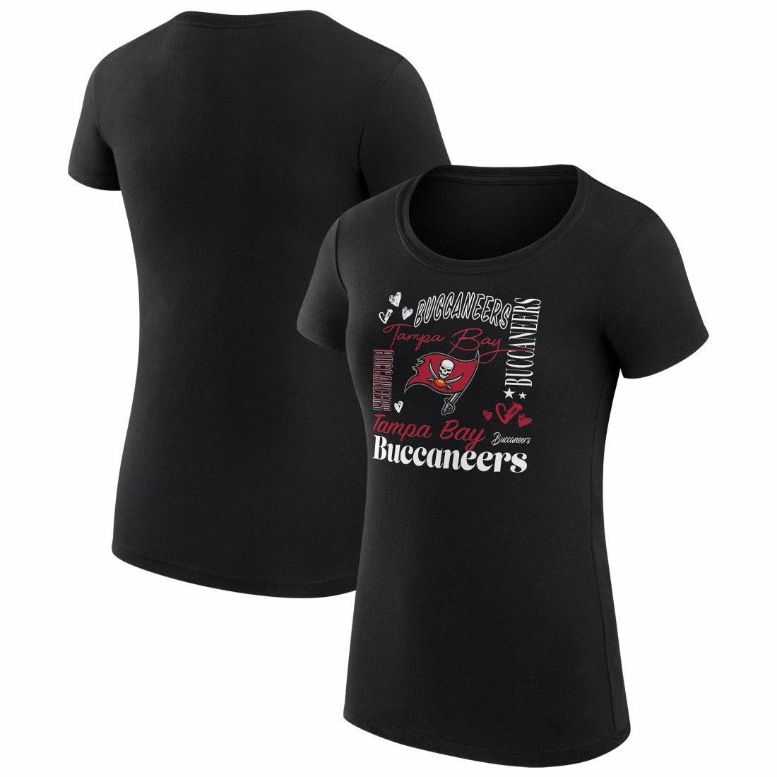 Tampa Bay Buccaneers G-III 4Her by Carl Banks Women's Super-Slim Fit Lightweight Collage Team T-Shirt - Black cheap