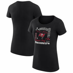 Tampa Bay Buccaneers G-III 4Her by Carl Banks Women's Super-Slim Fit Lightweight Collage Team T-Shirt - Black cheap