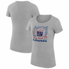New York Giants G-III 4Her by Carl Banks Women's Super-Slim Fit Lightweight Collage Team T-Shirt - Heather Gray outlet