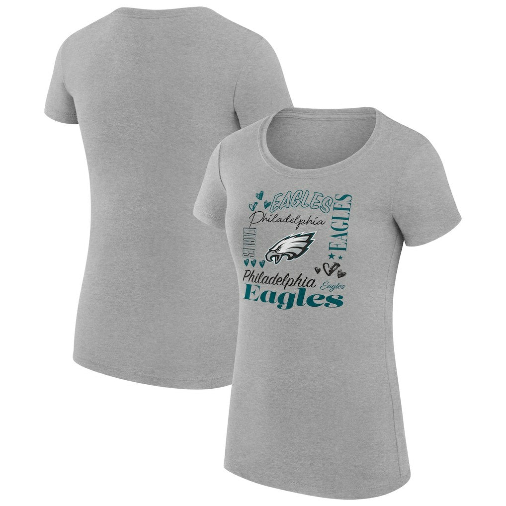 Philadelphia Eagles G-III 4Her by Carl Banks Women's Super-Slim Fit Lightweight Collage Team T-Shirt - Heather Gray on sale