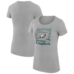 Philadelphia Eagles G-III 4Her by Carl Banks Women's Super-Slim Fit Lightweight Collage Team T-Shirt - Heather Gray on sale