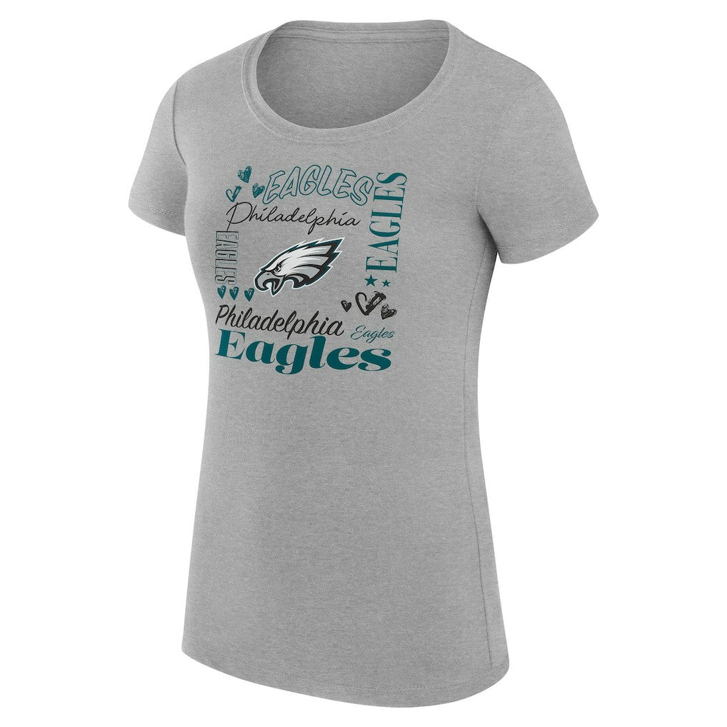 Philadelphia Eagles G-III 4Her by Carl Banks Women's Super-Slim Fit Lightweight Collage Team T-Shirt - Heather Gray on sale