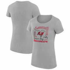Tampa Bay Buccaneers G-III 4Her by Carl Banks Women's Super-Slim Fit Lightweight Collage Team T-Shirt - Heather Gray for sale