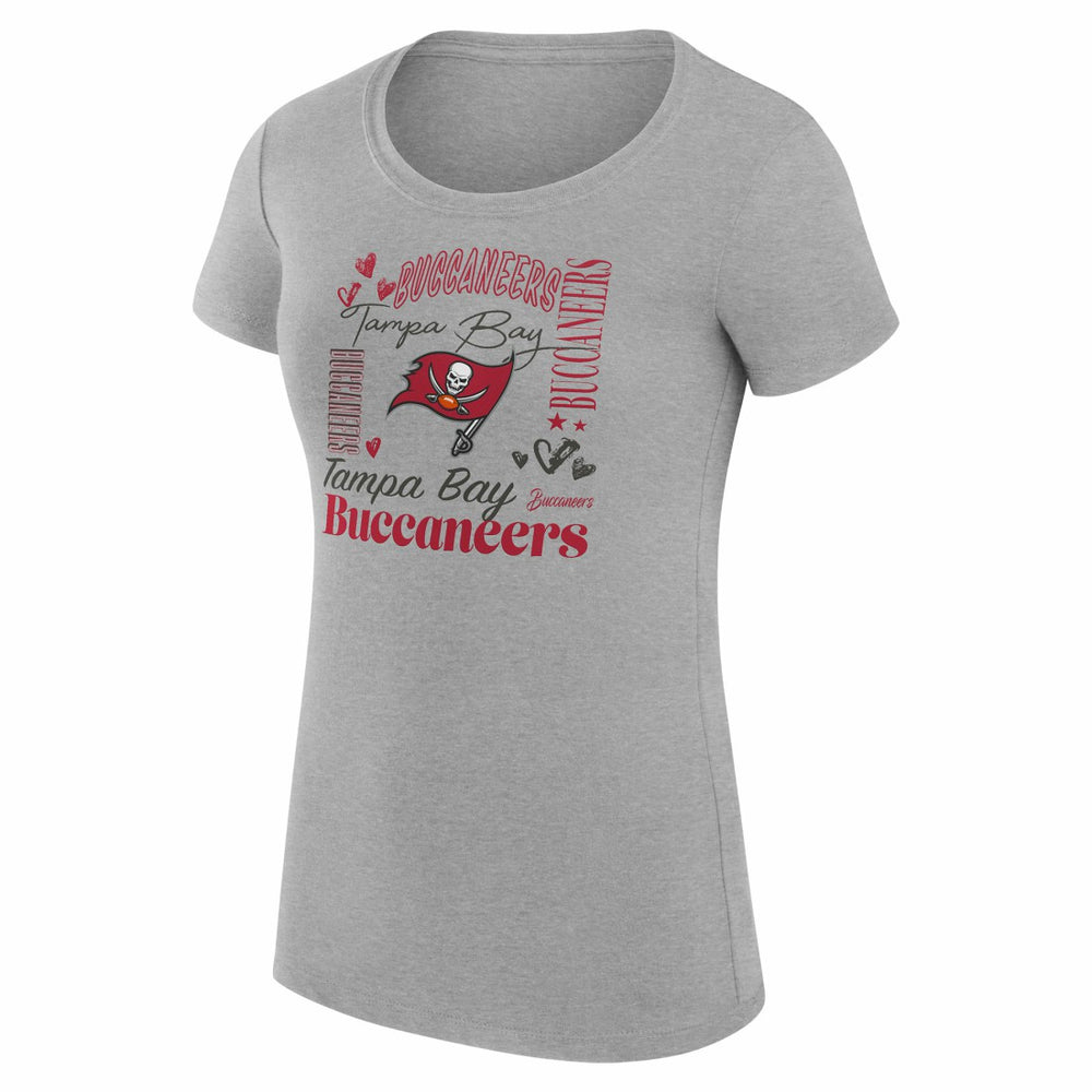 Tampa Bay Buccaneers G-III 4Her by Carl Banks Women's Super-Slim Fit Lightweight Collage Team T-Shirt - Heather Gray for sale