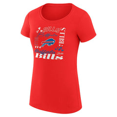 Buffalo Bills G-III 4Her by Carl Banks Women's Super-Slim Fit Lightweight Collage Team T-Shirt - Red online
