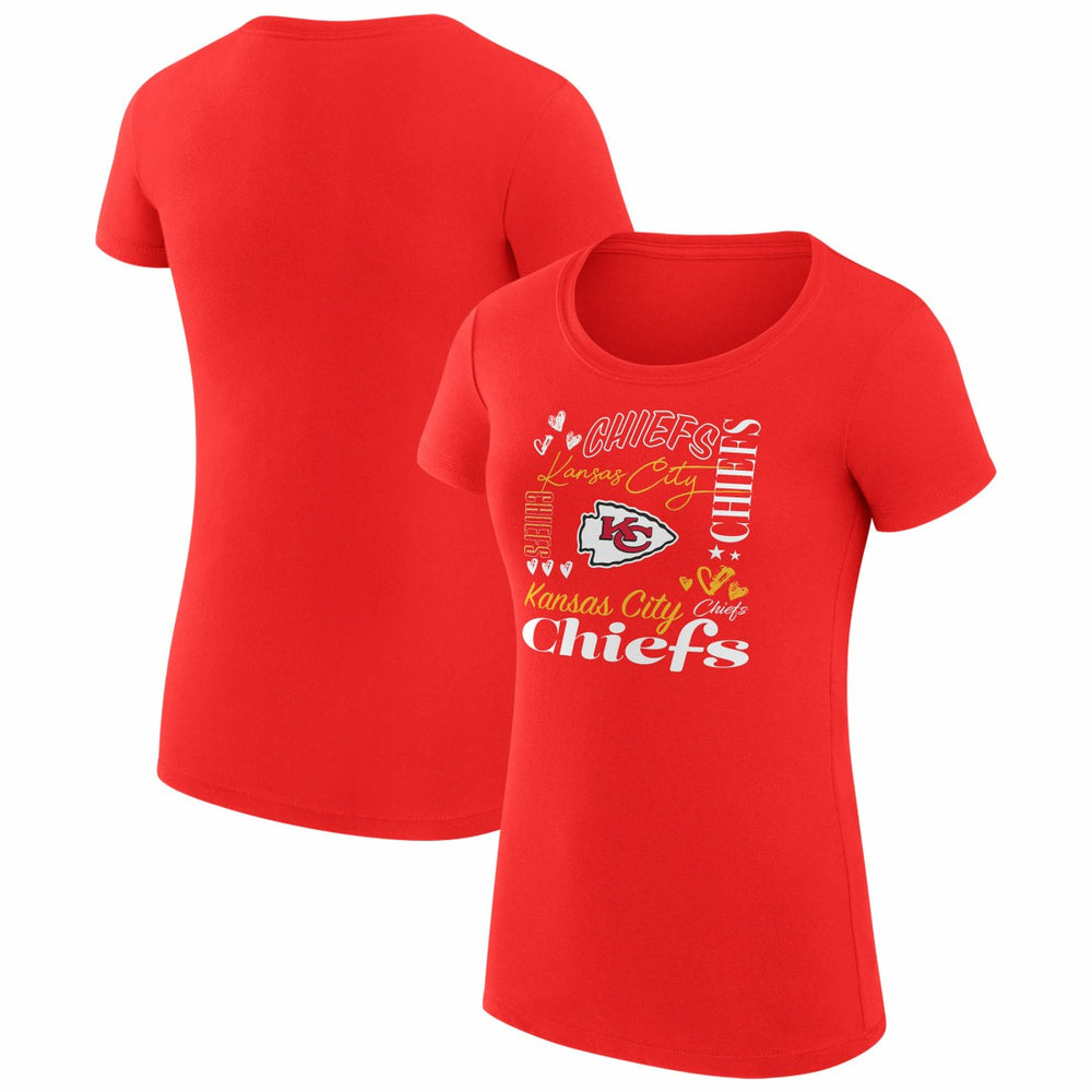 Kansas City Chiefs G-III 4Her by Carl Banks Women's Super-Slim Fit Lightweight Collage Team T-Shirt - Red sale