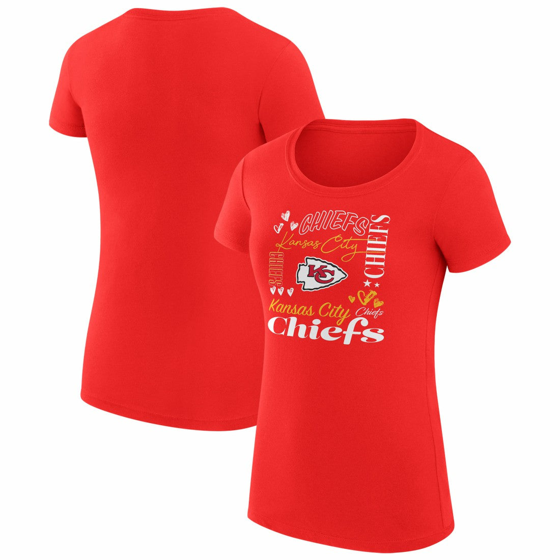 Kansas City Chiefs G-III 4Her by Carl Banks Women's Super-Slim Fit Lightweight Collage Team T-Shirt - Red sale