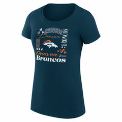 Denver Broncos G-III 4Her by Carl Banks Women's Super-Slim Fit Lightweight Collage Team T-Shirt - Navy cheap