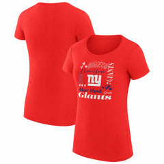 New York Giants G-III 4Her by Carl Banks Women's Super-Slim Fit Lightweight Collage Team T-Shirt - Red for sale