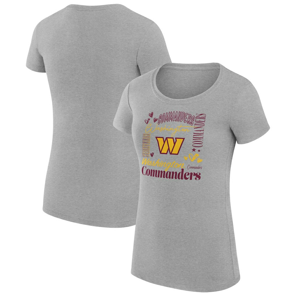 Washington Commanders G-III 4Her by Carl Banks Women's Super-Slim Fit Lightweight Collage Team T-Shirt - Heather Gray on sale