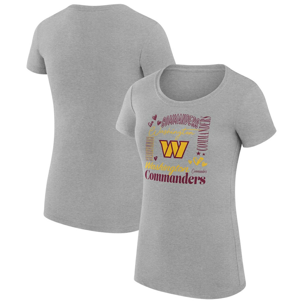 Washington Commanders G-III 4Her by Carl Banks Women's Super-Slim Fit Lightweight Collage Team T-Shirt - Heather Gray on sale