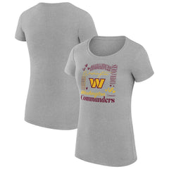 Washington Commanders G-III 4Her by Carl Banks Women's Super-Slim Fit Lightweight Collage Team T-Shirt - Heather Gray on sale