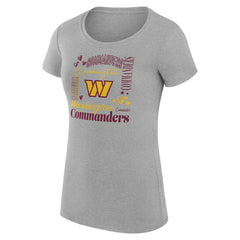 Washington Commanders G-III 4Her by Carl Banks Women's Super-Slim Fit Lightweight Collage Team T-Shirt - Heather Gray on sale