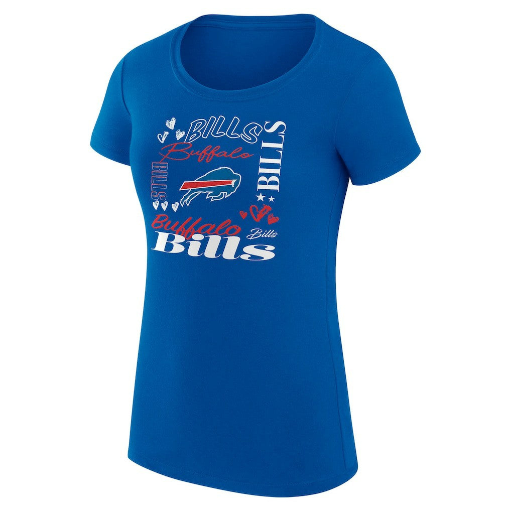 Buffalo Bills G-III 4Her by Carl Banks Women's Super-Slim Fit Lightweight Collage Team T-Shirt - Royal cheap