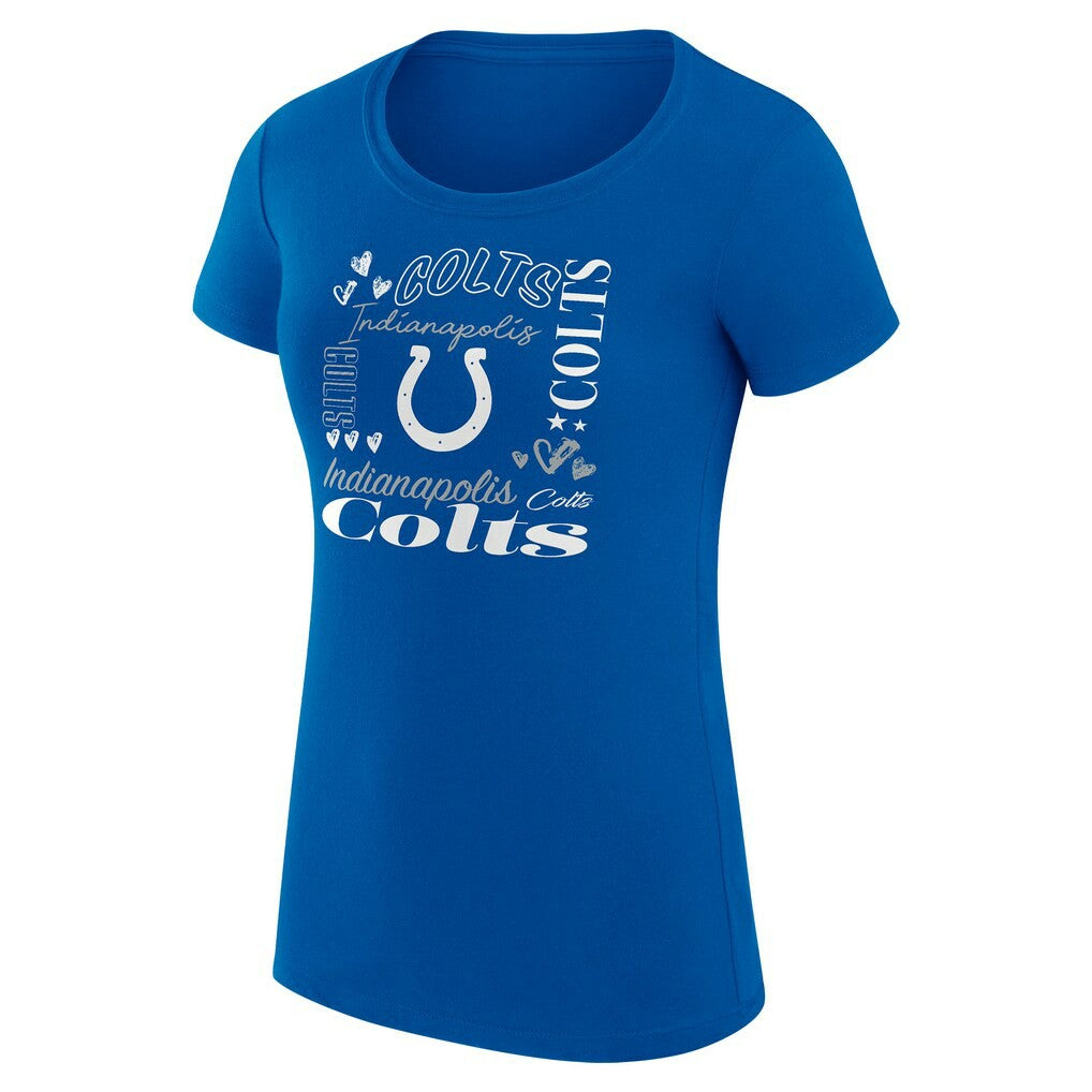 Indianapolis Colts G-III 4Her by Carl Banks Women's Super-Slim Fit Lightweight Collage Team T-Shirt - Royal for sale