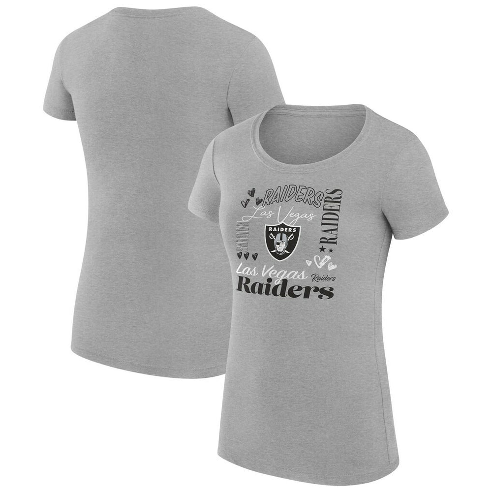 Las Vegas Raiders G-III 4Her by Carl Banks Women's Super-Slim Fit Lightweight Collage Team T-Shirt - Heather Gray online