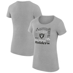Las Vegas Raiders G-III 4Her by Carl Banks Women's Super-Slim Fit Lightweight Collage Team T-Shirt - Heather Gray online