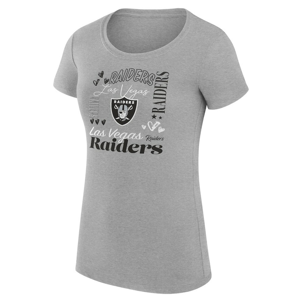 Las Vegas Raiders G-III 4Her by Carl Banks Women's Super-Slim Fit Lightweight Collage Team T-Shirt - Heather Gray online