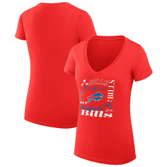 Buffalo Bills G-III 4Her by Carl Banks Women's Super-Slim Fit Lightweight Collage Team V-Neck T-Shirt - Red online