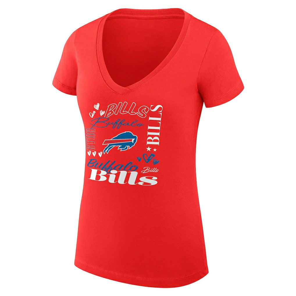 Buffalo Bills G-III 4Her by Carl Banks Women's Super-Slim Fit Lightweight Collage Team V-Neck T-Shirt - Red online
