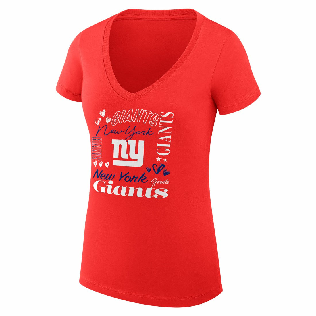 New York Giants G-III 4Her by Carl Banks Women's Super-Slim Fit Lightweight Collage Team V-Neck T-Shirt - Red discount